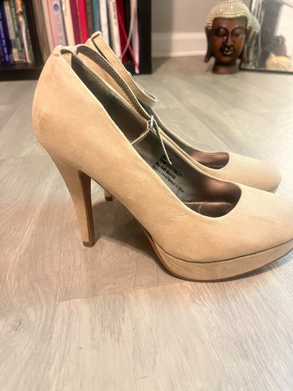 Maurices Beige Suede Platform Pumps